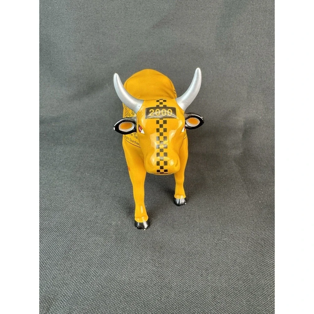 Vintage 2000 Cow Parade NYC New York City Taxi Cow Collectable Figurine